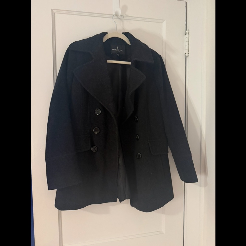 London Fog Classic Black Pea Coat